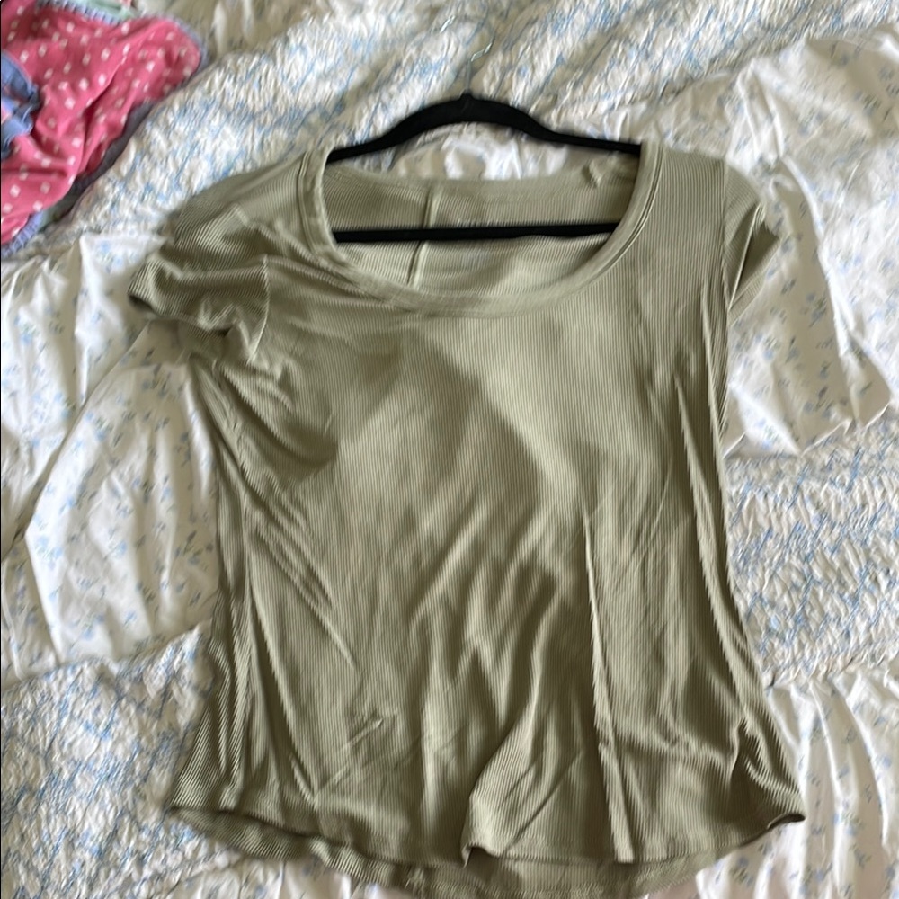 American Eagle Outfitters Sage Green Short Sleeve Top